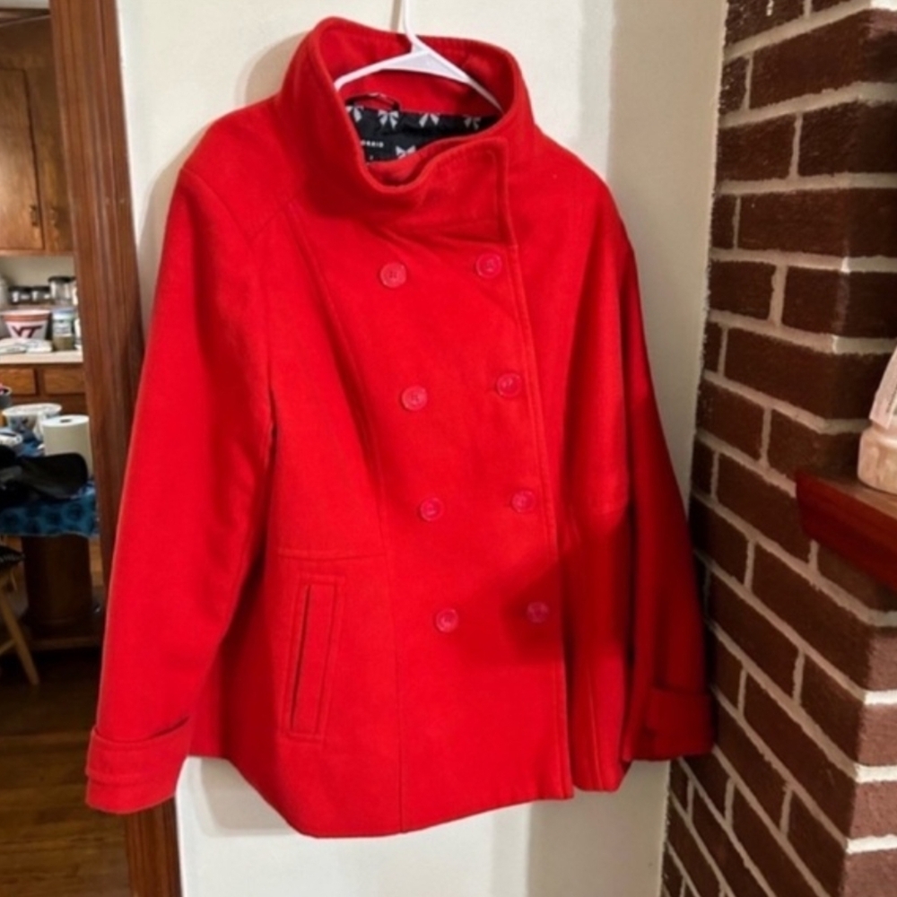 Torrid Size 2x Vibrant Red Fleece Peacoat